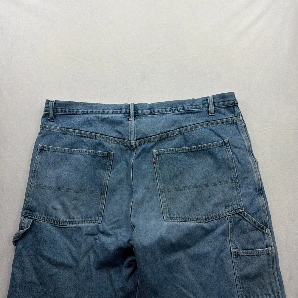 VTG Levi's Baggy Carpenter Jeans Loose Fit Workwear Denim Blue Mens 44x32